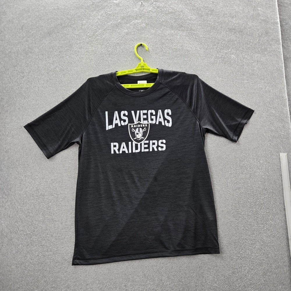 Las Vegas Raiders Men‎ Shirt L Black NFL Team Apparel Logo Activewear Tee